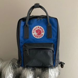 Fjallraven Kanken Mini Backpack Bag blue and gray